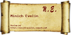 Minich Evelin névjegykártya
